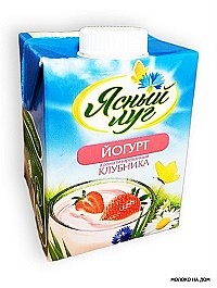 Йогурт "Ясный луг" клубника 2,5% 500г тетра-пак с крышкой (п.Чамзинка, РФ)