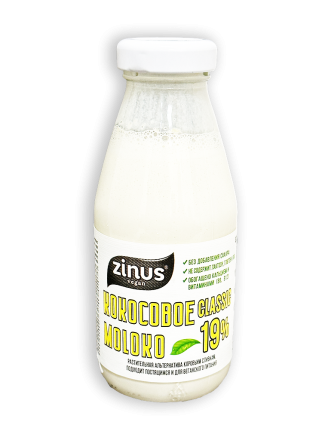 Фото Напиток ZINUS vegan Кокосовое Моlоко Classic 19% 0,3л бутылка