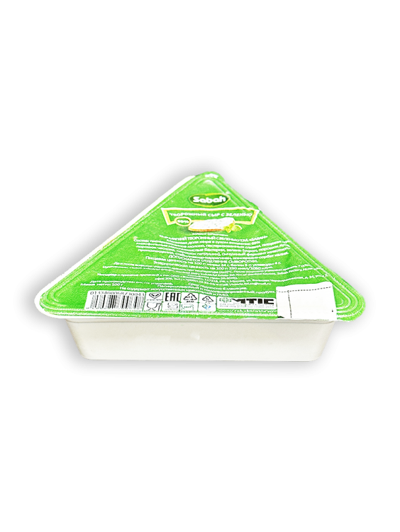 Сыр мягкий творожный Sabah 69% с зеленью 100г контейнер