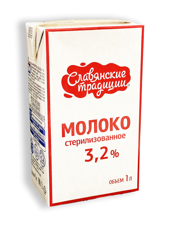 Молоко стерилизованное Славянские традиции 3,2% 1л тетра-пак