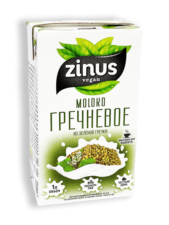 Напиток ZINUS vegan Гречневое Моlоко 1,5% 1л тетра-пак