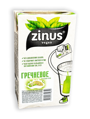 Напиток ZINUS vegan Гречневое Моlоко 1,5% 1л тетра-пак