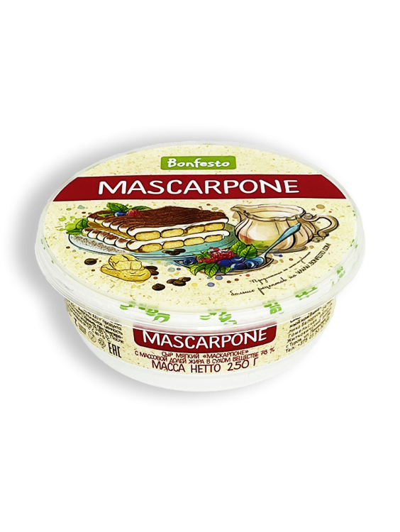 Сыр мягкий Bonfesto Маскарпоне 78% 250г коробка