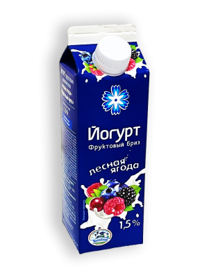 Йогурт Витебское молоко Фруктовый Бриз лесная ягода 1,5% 500г пюр-пак