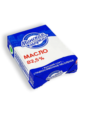 Масло сладкосливочное Минская марка 82,5% 180г фольга