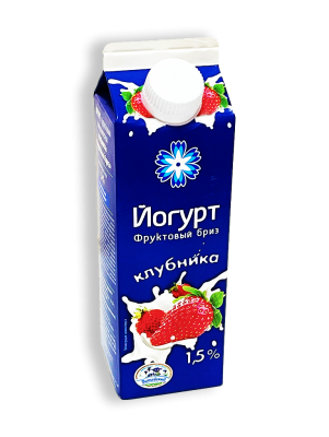 Йогурт Витебское молоко Фруктовый Бриз клубника 1,5% 500г пюр-пак