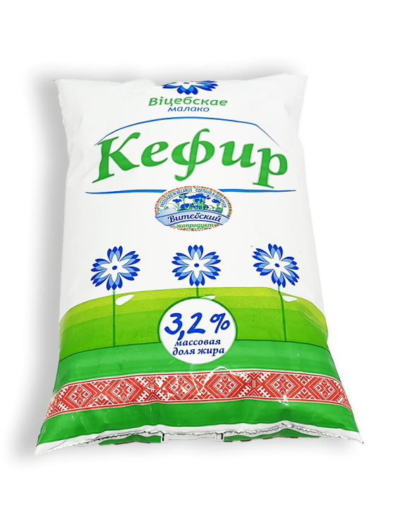 Кефир Витебское молоко 3,2% 1кг фин-пак