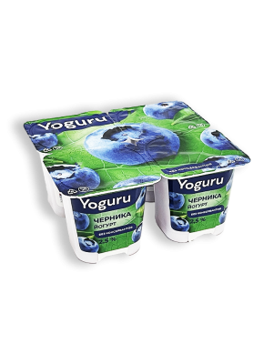 Йогурт Yoguru черника 2,5% 4 стаканчика по 125г