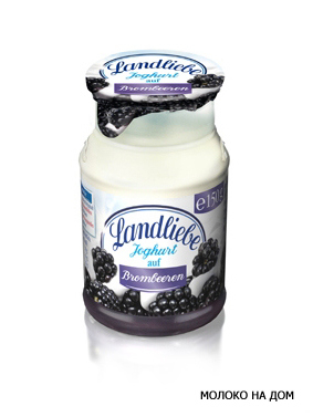 Йогурт Landliebe Персик-Маракуйя/Ежевика 3,1%/3,0% 150г бидончик (FrieslandCampina, Германия)