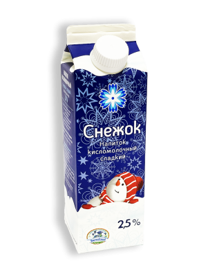 Напиток кисломолочный снежок Витебское молоко 2,5% 500г пюр-пак