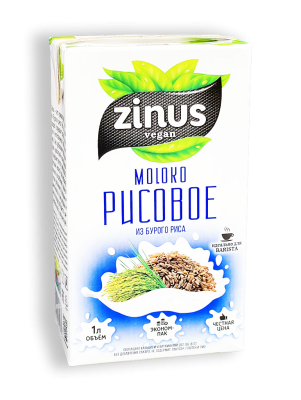 Напиток ZINUS vegan Рисовое Моlоко 1,5% 1л тетра-пак