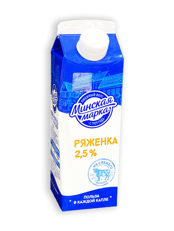 Ряженка Минская марка 2,5% 500г пюр-пак