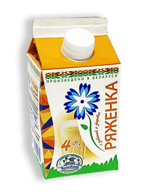 Ряженка Витебское молоко 4% 450г пюр-пак