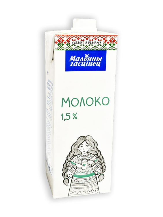 Молоко ультрапастеризованное Молочный гостинец 1,5% 1л тетра-пак с крышкой