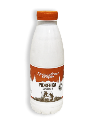 Фото Ряженка Кремлёвское качество 4% 0,5кг бутылка (с. Непецино, Россия)