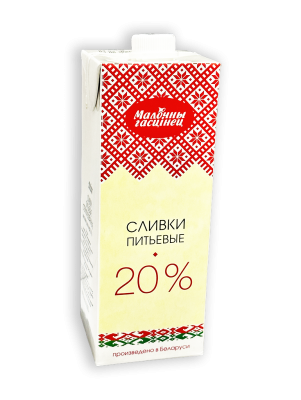 Сливки стерилизованные Молочный гостинец 20% 1кг тетра-пак