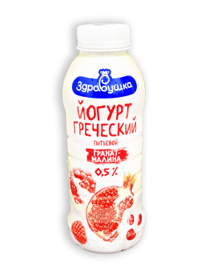 Йогурт Здравушка гранат-малина 0,5% 430г бутылка