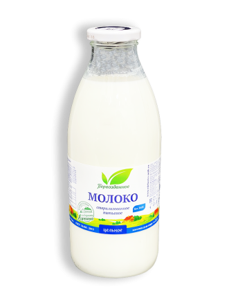 Фото Молоко стерилизованное цельное Первозданное из деревни Лунино Edelweiss 3,5-4,5% 0,75л стеклянная бутылка