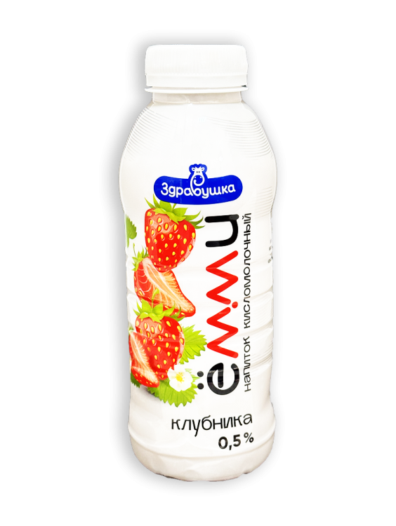 Напиток кисломолочный Ёмми клубника 0,5% 430г бутылка