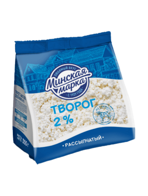 Творог Минская марка рассыпчатый 2% 350г пакет