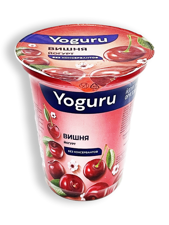 Йогурт Yoguru вишня 1,5% 310г стакан