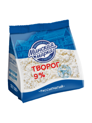 Творог Минская марка рассыпчатый 9% 350г пакет