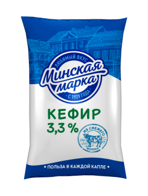 Кефир Минская марка 3,3% 1кг пленка