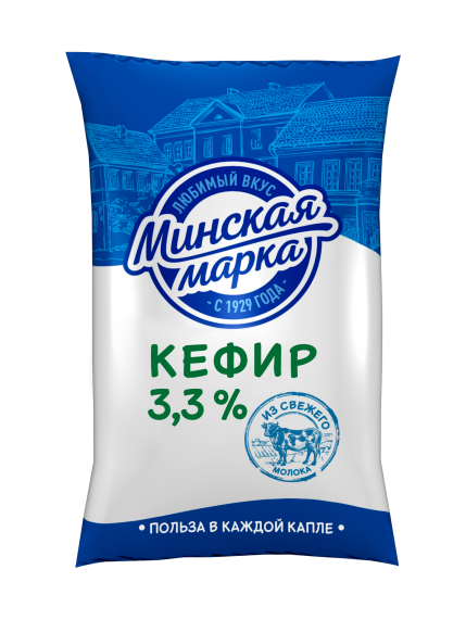Кефир Минская марка 3,3% 1кг пленка