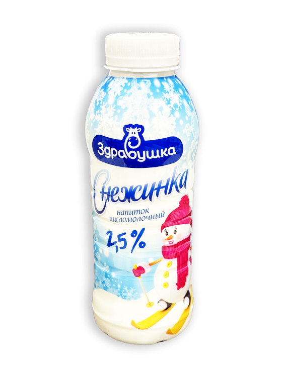 Напиток кисломолочный Снежинка 2,5% 430г бутылка
