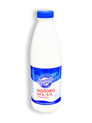 Молоко ультрапастеризованное Минская марка отборное 3,4-6% 0,9л бутылка