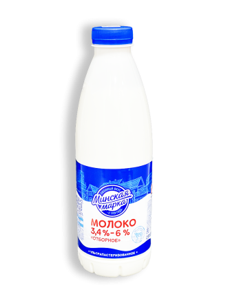 Фото Молоко ультрапастеризованное Минская марка отборное 3,4-6% 0,9л бутылка