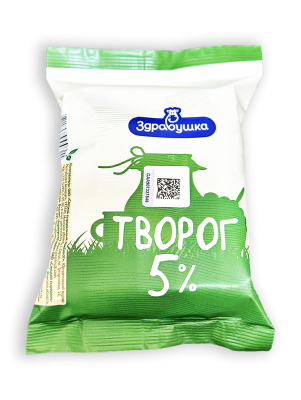 Творог Здравушка 5% 200г пленка