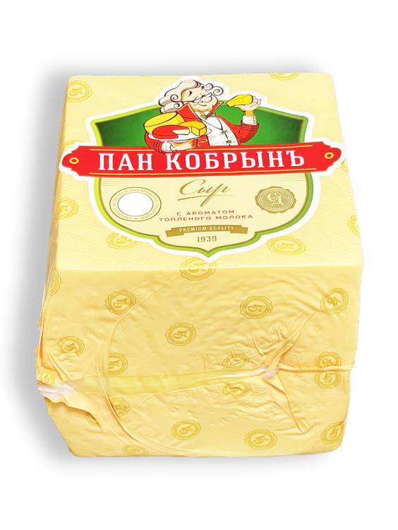 Сыр полутвердый Кобринские сыры ПАН КОБРЫНЪ 50% 0,5кг пленка