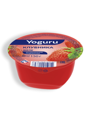 Желе из молочной сыворотки Yoguru клубника 150г стакан